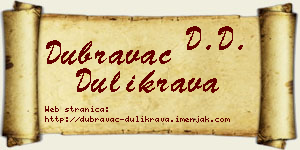 Dubravac Dulikrava vizit kartica